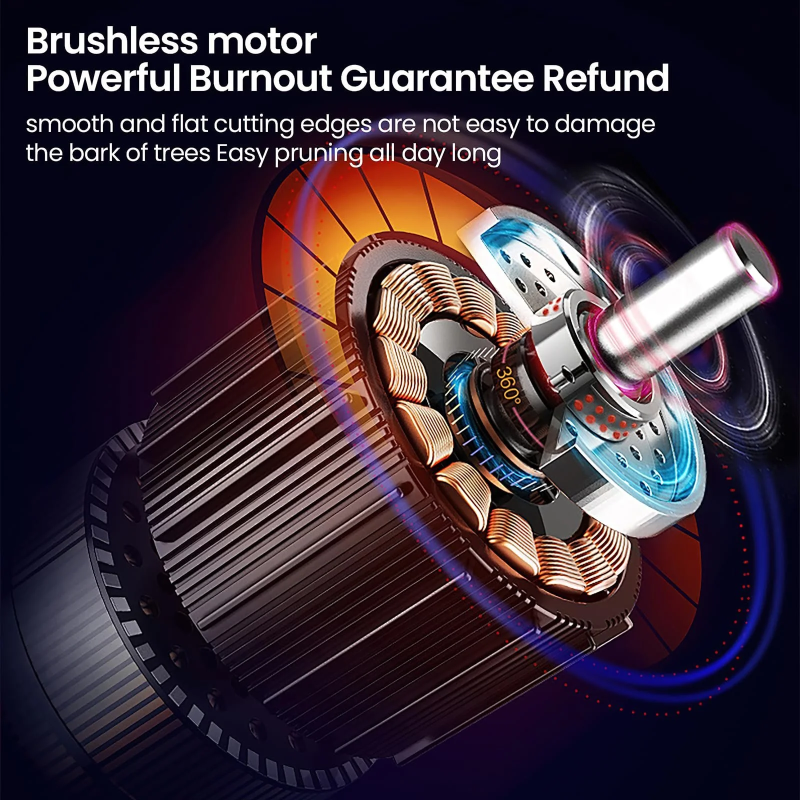 Акумуляторний електричний секатор телескопічна штанга 2 м 40 мм 2 акумулятори, фото №8