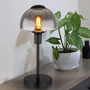 Настольная лампа Globo Металл Стекло Smoke Look Сенсорное управление E14 Диаметр 15 x 32 см Black synthetic.ua - Фото 1