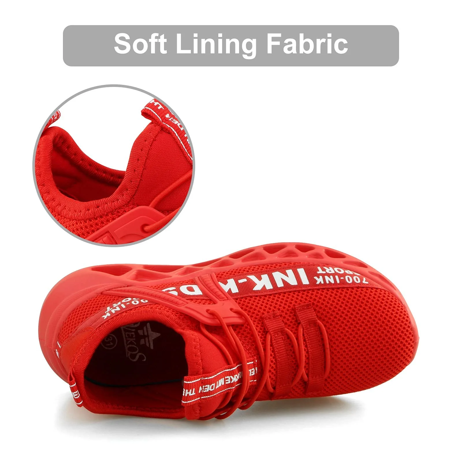 Детская спортивная обувь Unisex Детские сверхлегкие дышащие кроссовки на липучках для мальчиков Кроссовки для бега для девочек Розовый, фото №4