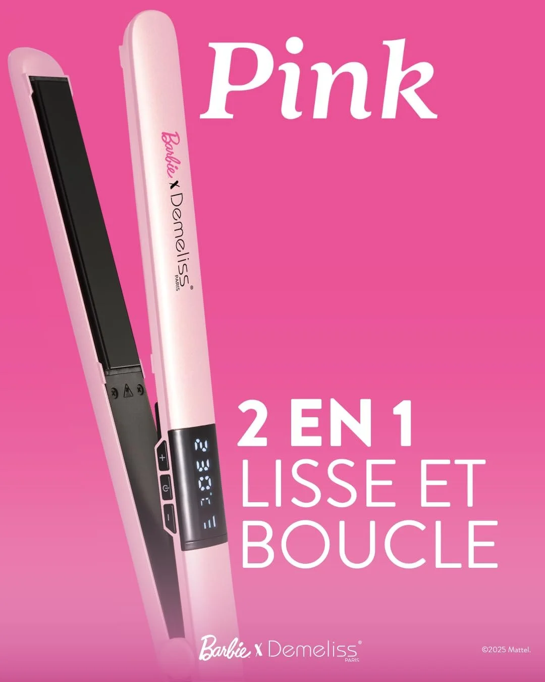 Выпрямитель для волос Demeliss PINK Barbie 2-в-1 керамико-турмалиновые пластины 150-230 °C Розовый, фото №4 Выпрямитель для волос Demeliss PINK Barbie 2-в-1 керамико-турмалиновые пластины 150-230 °C Розовый, фото №4