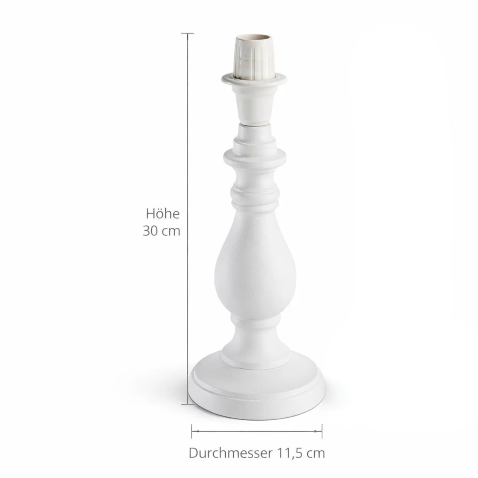 Настільна лампа (основа) DRULINE Кераміка / Дерево Біла E14 11 x 30 x 11 см 220-240 В 50 Гц макс. 40 Вт, фото №3