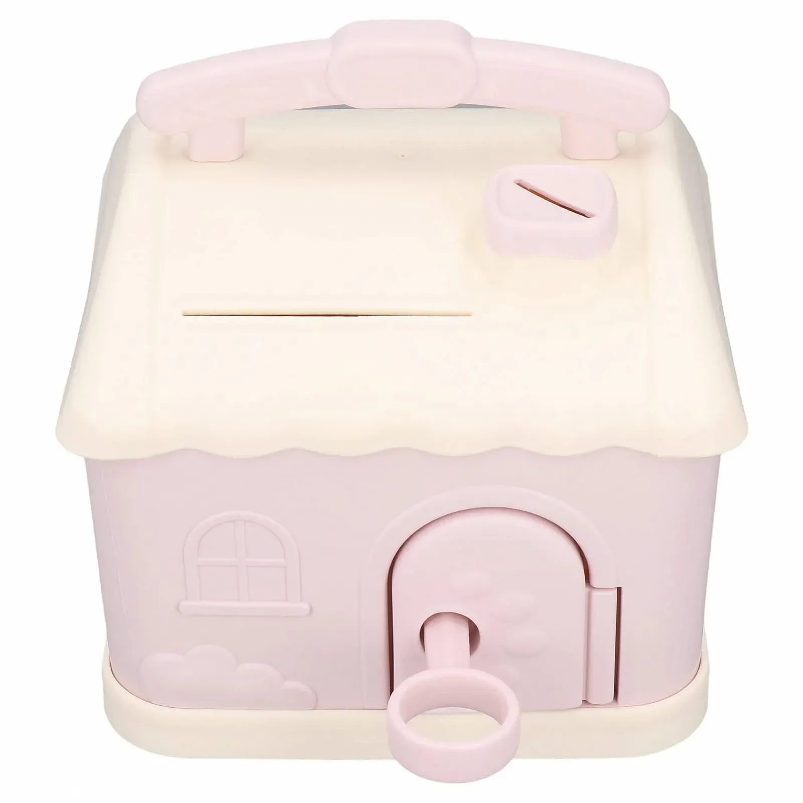 Скарбничка у формі будиночка пластикова Рожева, фото №2