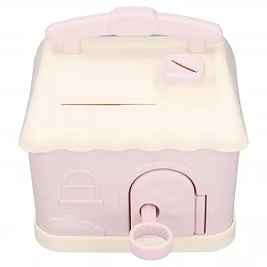 Скарбничка у формі будиночка пластикова Рожева synthetic.ua - Фото 1