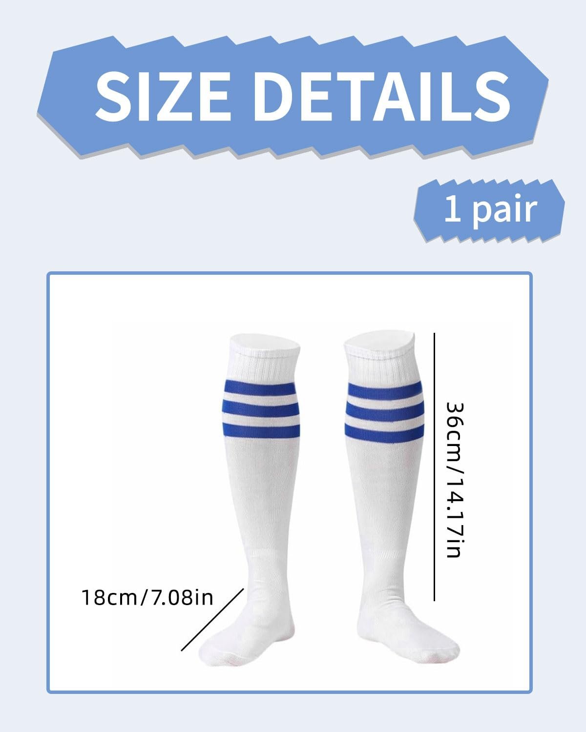 Гетры Женские Зимние Высокие Носки Теплые Длинные Носки Термоноски Белый Синие Полоски One Size, фото №2