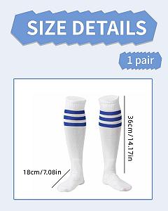 Гетры Женские Зимние Высокие Носки Теплые Длинные Носки Термоноски Белый Синие Полоски One Size synthetic.ua - Фото 1