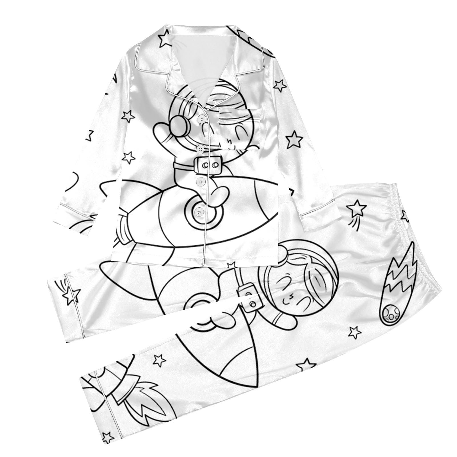 Дитяча піжама для розфарбовування Мультяшний принт Комплект Одяг для дому, фото №1