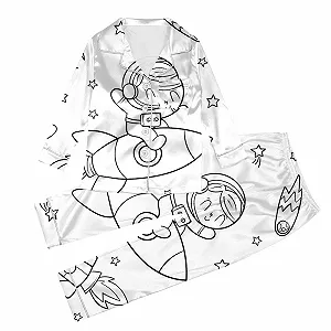 Дитяча піжама для розфарбовування Мультяшний принт Комплект Одяг для дому - Фото 1