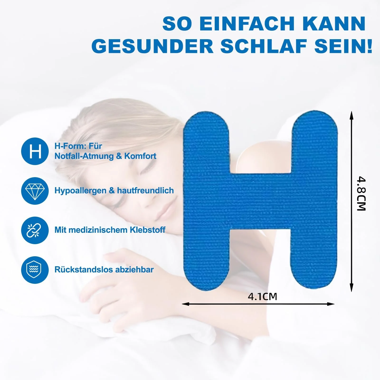 Полоски для рта Raheem для сна, 72 штуки H-образные., фото №3