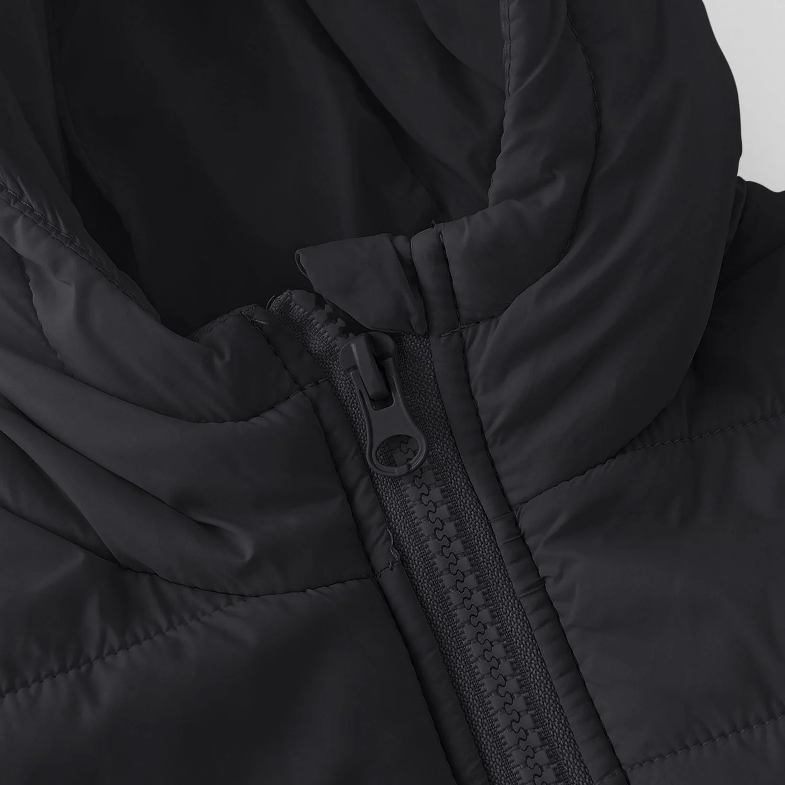 Детская Хлопковая Куртка Однотонная Повседневная Хлопковая Одежда Зимняя Теплая Куртка на Молнии с Карманами Без Капюшона, фото №4