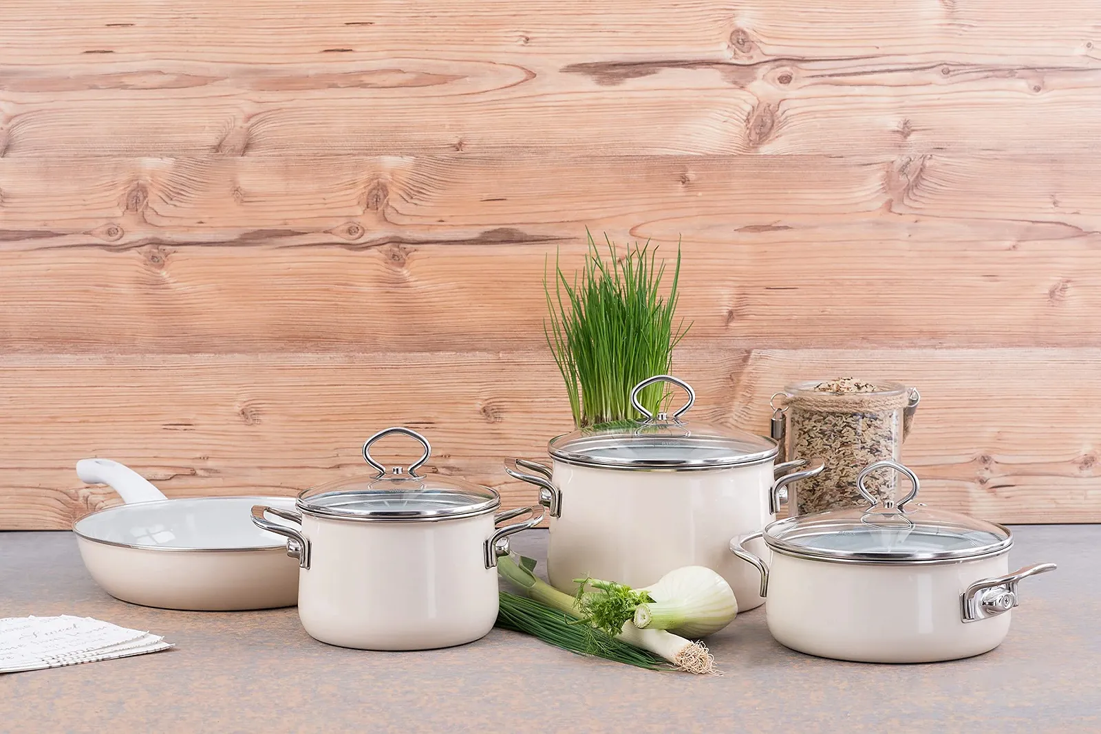 Кастрюля Riess Nouvelle Avorio 0711-011 Top 3000 Стеклянная крышка 24 см, фото №2