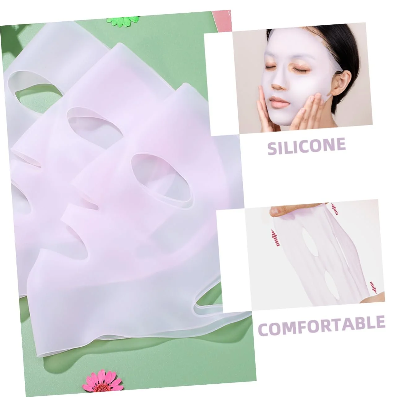 Маска для обличчя VALICLUD Багаторазова Силіконова, 3 шт, фото №7