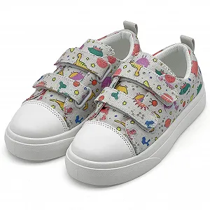 Детские парусиновые кроссовки и девочек, детская повседневная обувь, удобная нескользящая парусиновая Кроссовки с двойной регулируемой застежкой - Фото 1