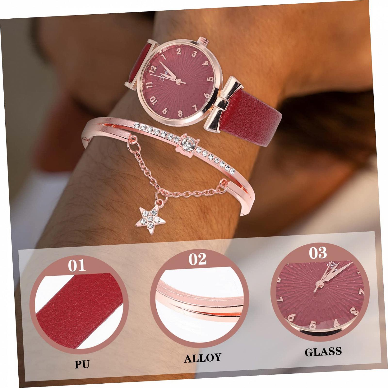 Кварцовий годинник Healvian Набір браслетів Жіночий годинник Білий, фото №8