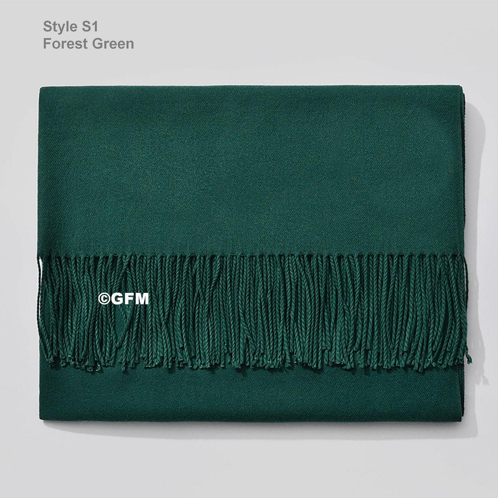 Женский шарф-пашмин GFM S1 Forest Green L, S1-Forest Green, фото №2