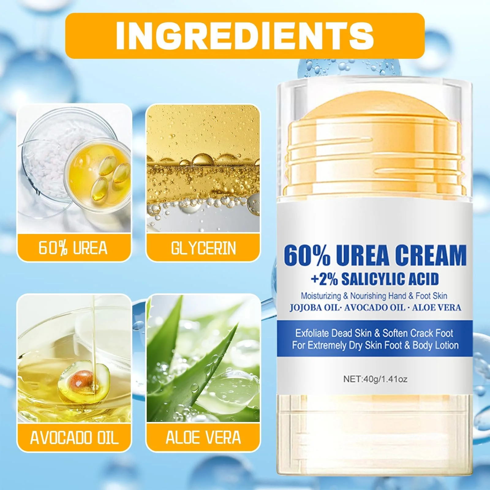 Набор кремов-стиков для ног Hydrating and Anti-Cracking 60% Urea Honey для очень сухой кожи 2 шт., фото №3