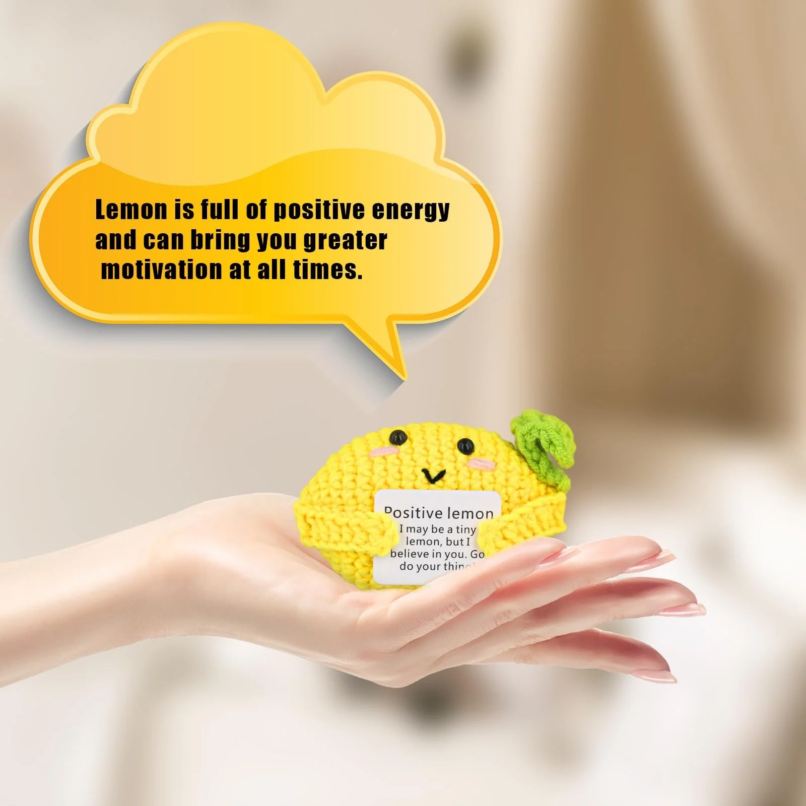 Игрушка NQEUEPN Positive Lemon 10 см Большой Лимон Вязаный, фото №4 Игрушка NQEUEPN Positive Lemon 10 см Большой Лимон Вязаный, фото №4