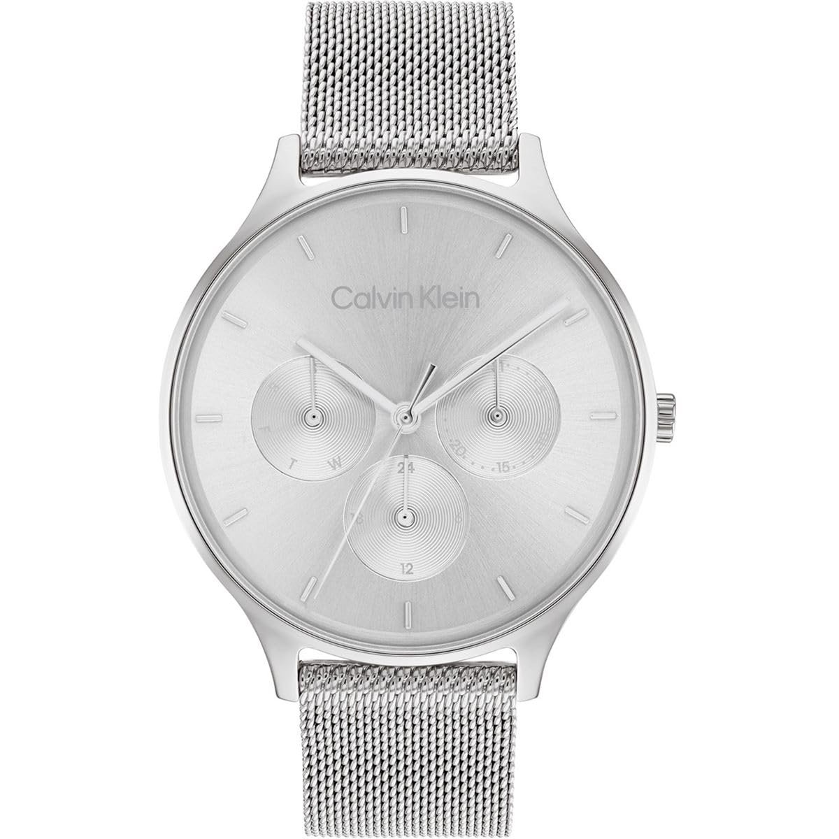 Жіночий Кварцовий Годинник Calvin Klein Multi Dial 25200104, Сріблястий, фото №1