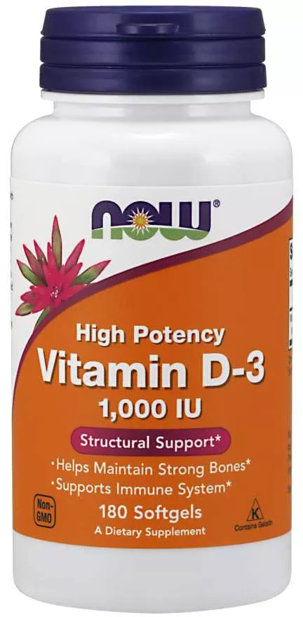 Витамины NOW Vitamin D-3 1000 IU Softgels 180 капсул 4384301163, фото №1