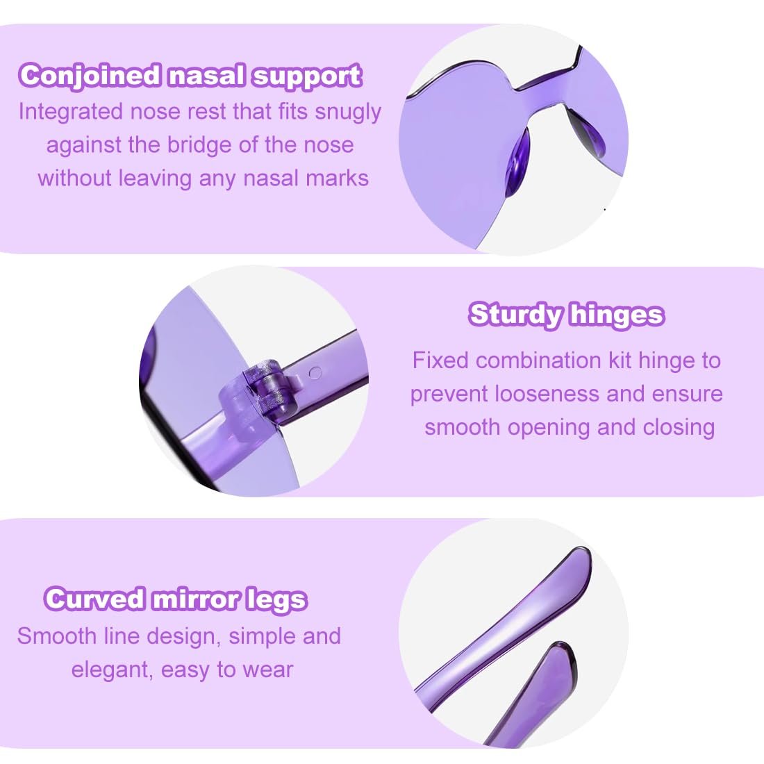 Солнцезащитные Очки Сердцевидные Разноцветные Без оправы (6 пар), фото №4 Солнцезащитные Очки Сердцевидные Разноцветные Без оправы (6 пар), фото №4