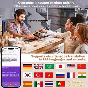 Наушники-переводчики Ki для перевода в реальном времени 3-в-1 Серый (Medium Grey) synthetic.ua - Фото 1