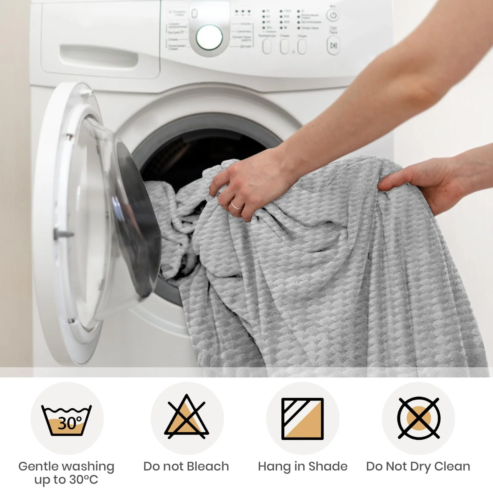 Покривало Good Nite Фланель Плед Пухнастий Сірий 150 x 200 см, фото №8