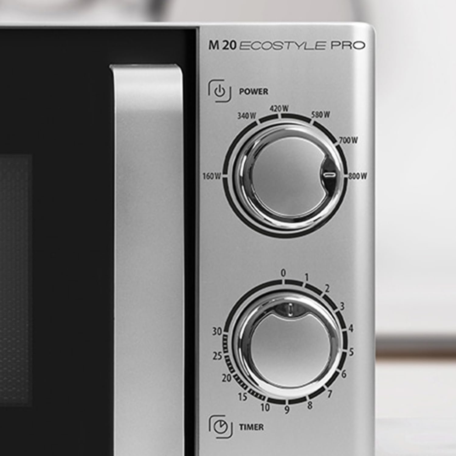Мікрохвильова піч CASO M 20 Ecostyle Pro 20 л 800 Вт Silver, фото №4 Мікрохвильова піч CASO M 20 Ecostyle Pro 20 л 800 Вт Silver, фото №4
