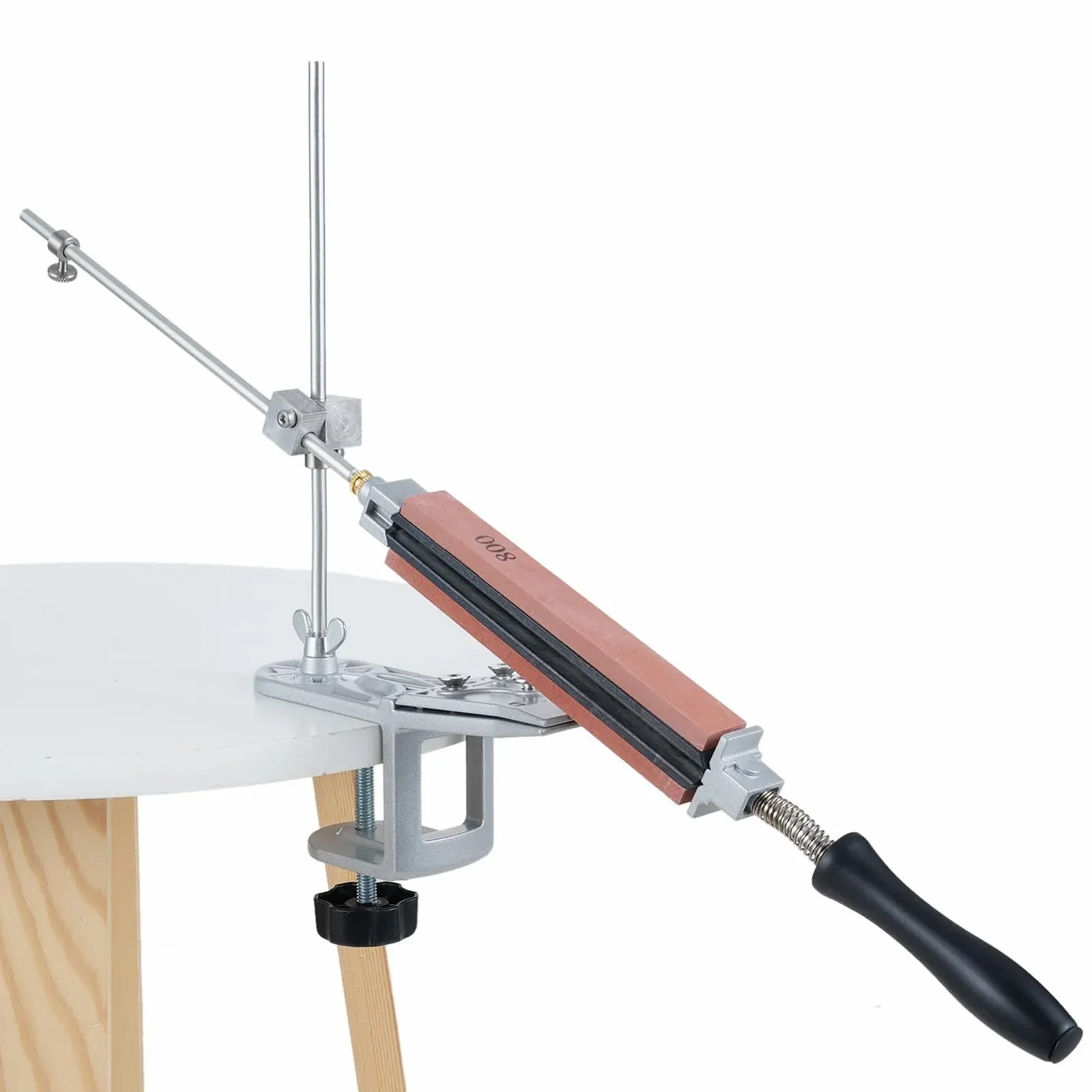 Точилка для ножей электрическая Professional с 6 точильными камнями поворотная 360° фиксированный угол 15° нержавеющая сталь, фото №4