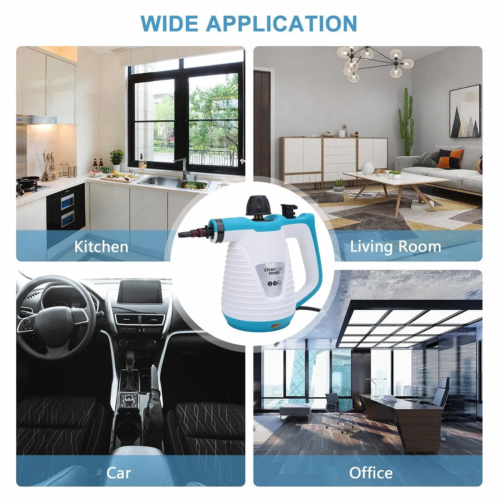 Пароочисник ручний TARSHYRY високого тиску з 9 аксесуарами 350 мл (EU Plug 220-240V), фото №7