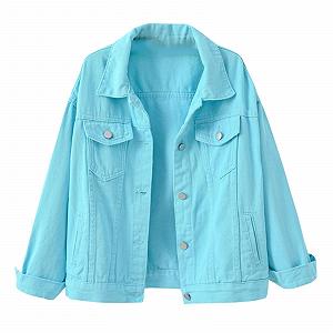 Джинсовая куртка LCpddajlspig Женская Короткая Джинсовая Куртка Женская Oversize Джинсовая Куртка Короткая Джинсовая Куртка Весенняя Переходная Куртка Длинный Рукав Тонкая Куртка Y2k S-4XL - Фото 1