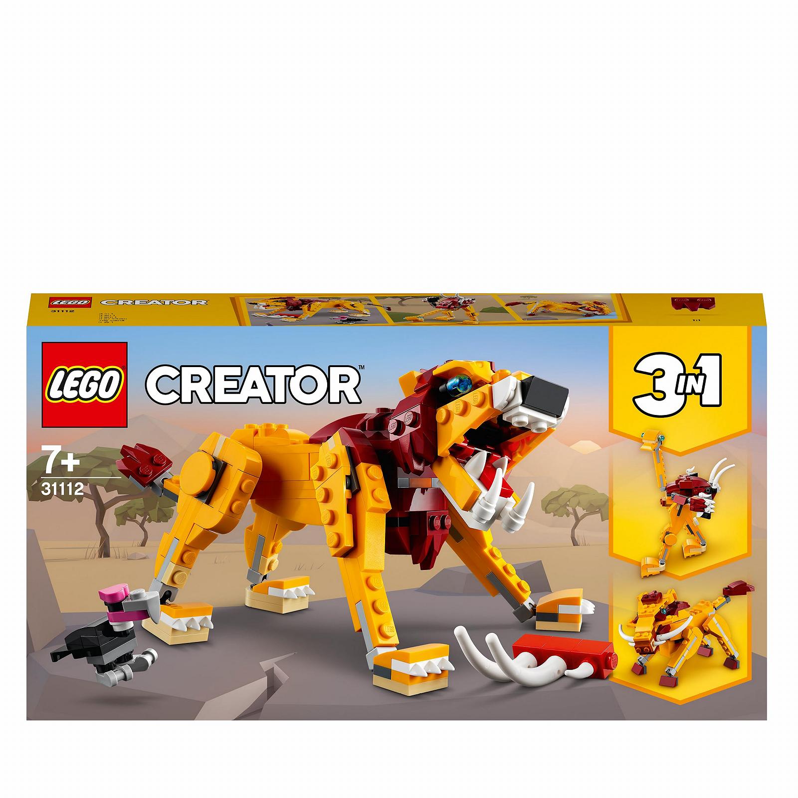 Конструктор LEGO Creator 3-in-1 31112 Дикий лев Страус и бородавочник Игрушечные животные для детей, фото №4