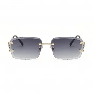 Безкаркасні сонцезахисні окуляри Kachawoo Прямокутні без оправи з гравірованими краями synthetic.ua - Фото 1