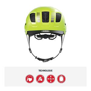 Шолом ABUS Hyban 2.0 Міський, ABS, з заднім ліхтарем, Signal Yellow synthetic.ua - Фото 1