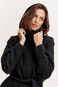 Женская переходная куртка fransa FRSAGA с шерстью, потайная молния, капюшон, пояс synthetic.ua - Фото 1