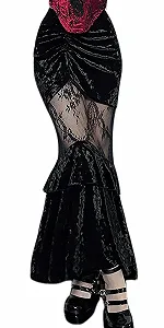 Спідниця Міді Maeau Готика Рок Жіноча Панк Хіп Чорний - Фото 1