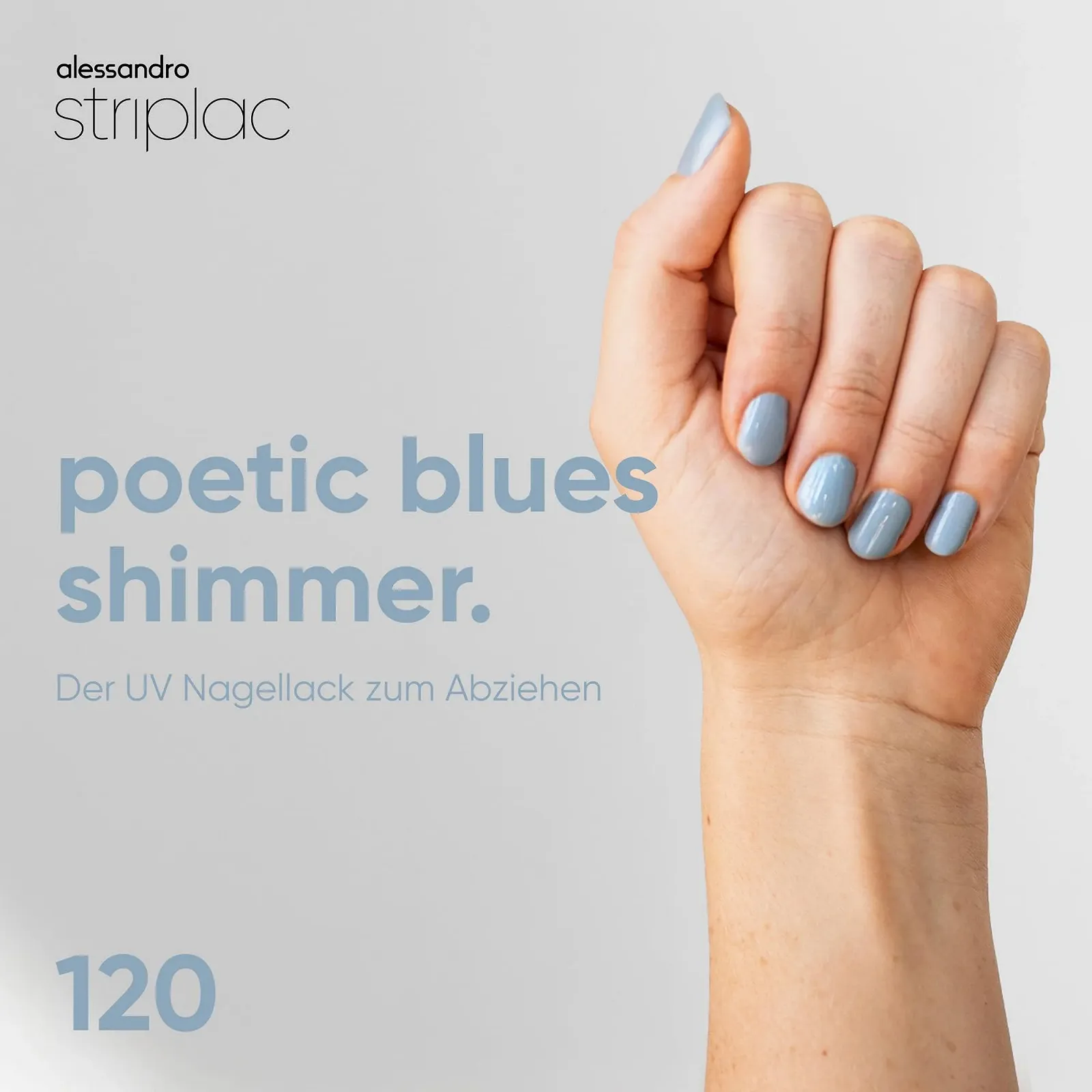 Гель-лак alessandro Striplac Poetic Blues Shimmer Синий, 6.5 мл, фото №2
