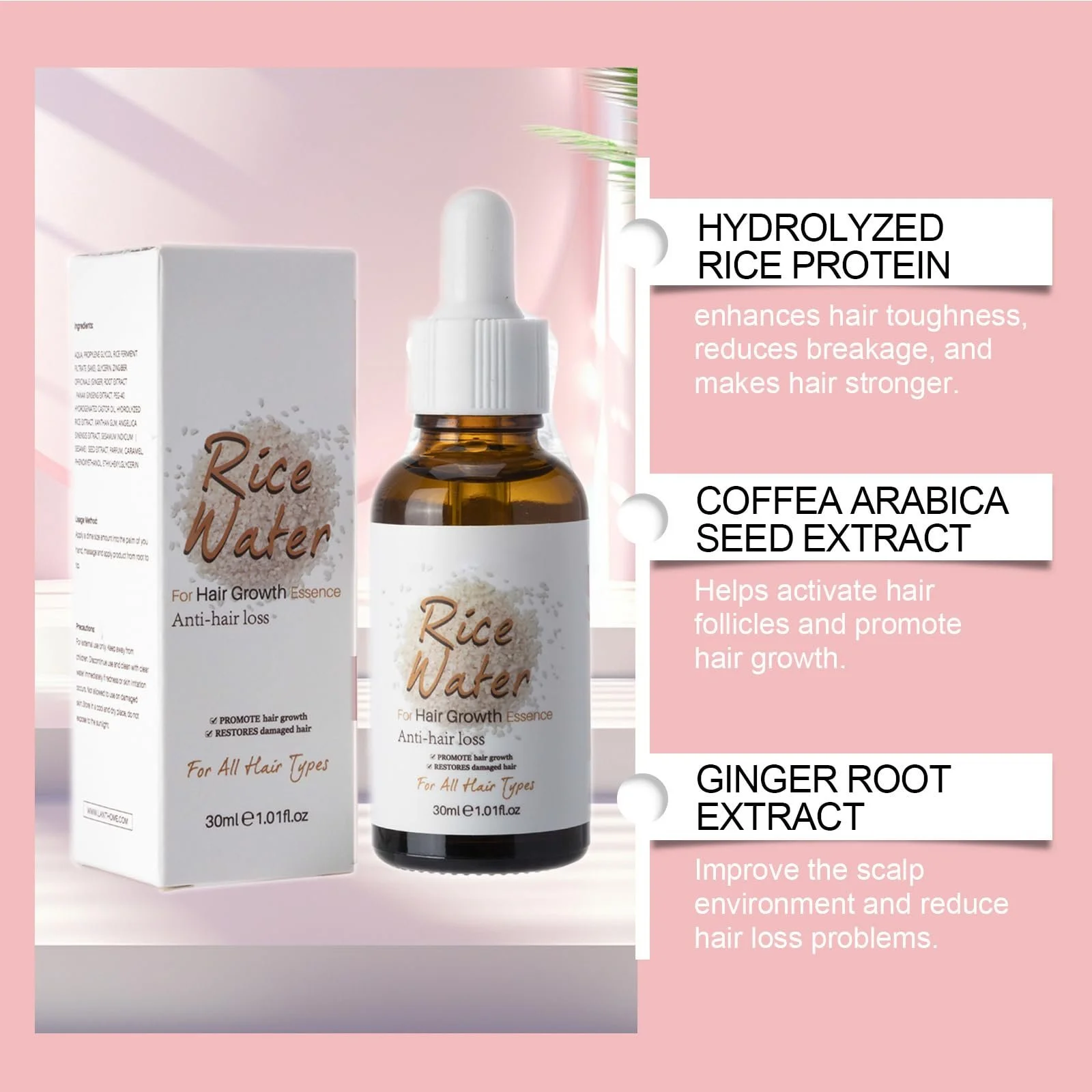 Сироватка для росту волосся Eazerom 05 Рисова вода 30 мл, фото №7