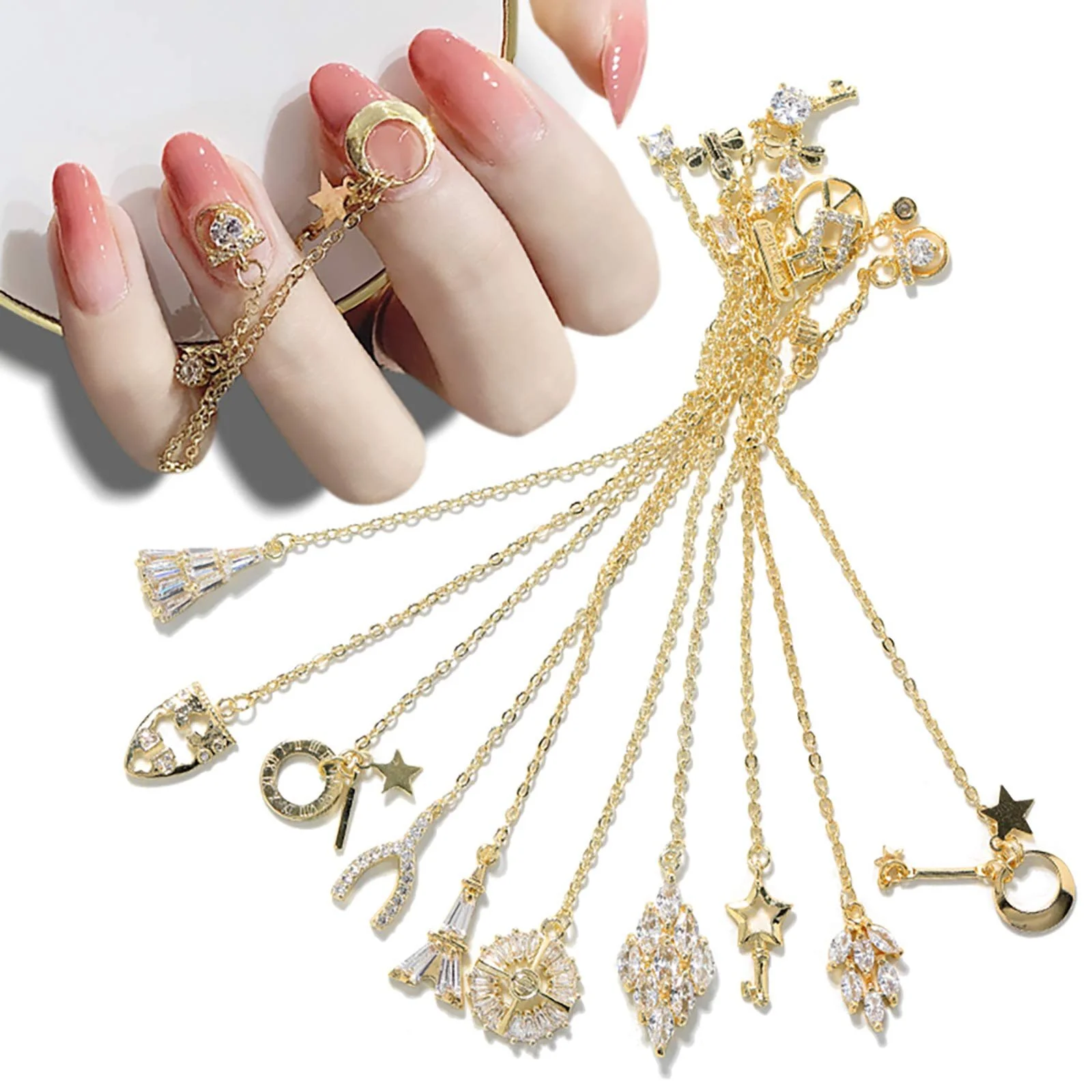 Металлические Детали для Ногтей Jie Du 1 Набор Золотые 3D Украшения для Ногтей из Искусственного Камня на День Святого Валентина, фото №4 Металлические Детали для Ногтей Jie Du 1 Набор Золотые 3D Украшения для Ногтей из Искусственного Камня на День Святого Валентина, фото №4