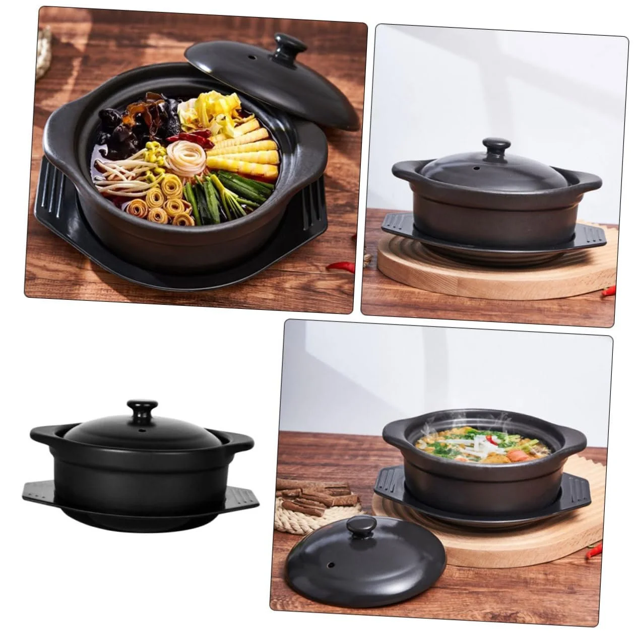 Кастрюля VALICLUD керамическая с крышкой термостойкая, фото №4