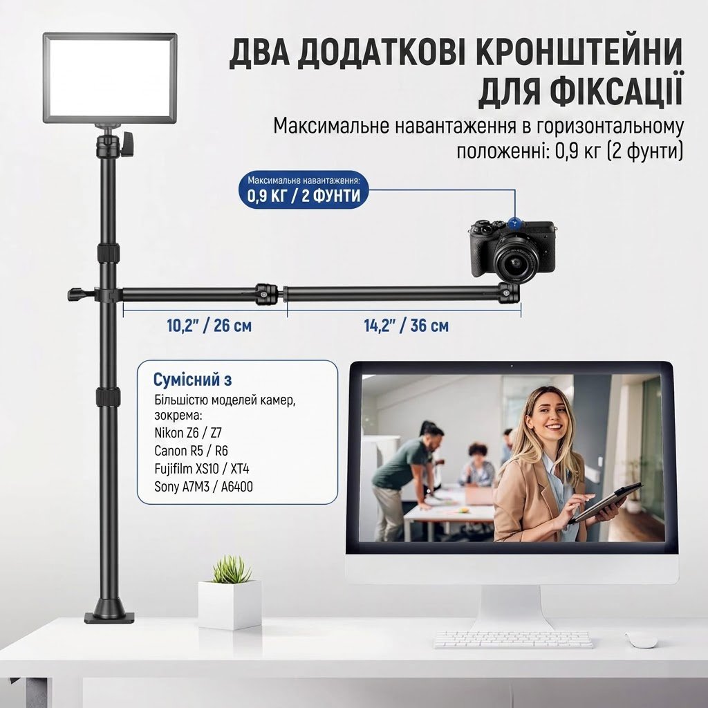 Комплект-підставка для камери NEEWER TL253A+CR221+A163 Чорний, фото №5