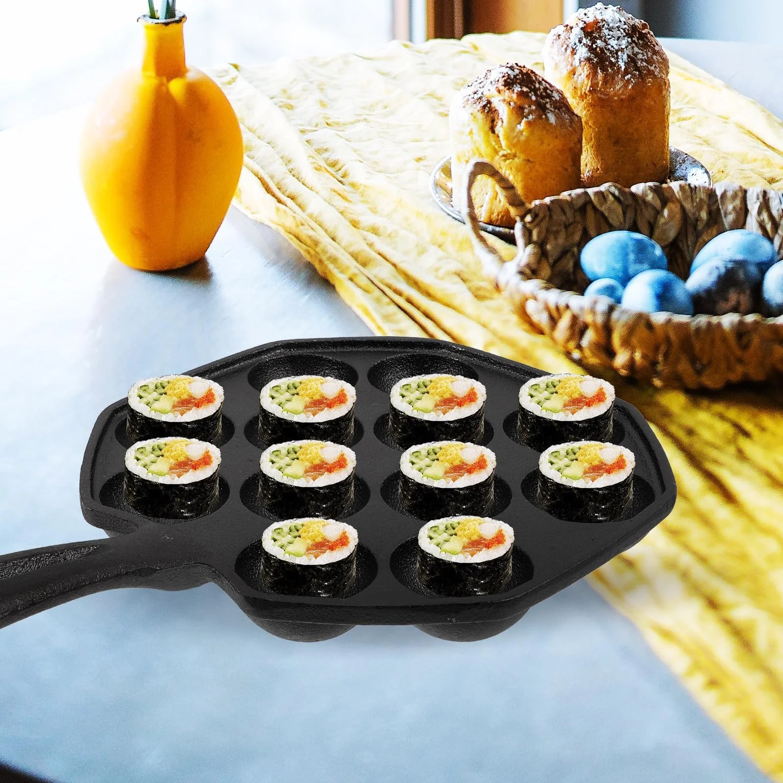 Форма для запікання равликів Sewroro 12 отворів чавунна з ручкою для дому та ресторанів, фото №6