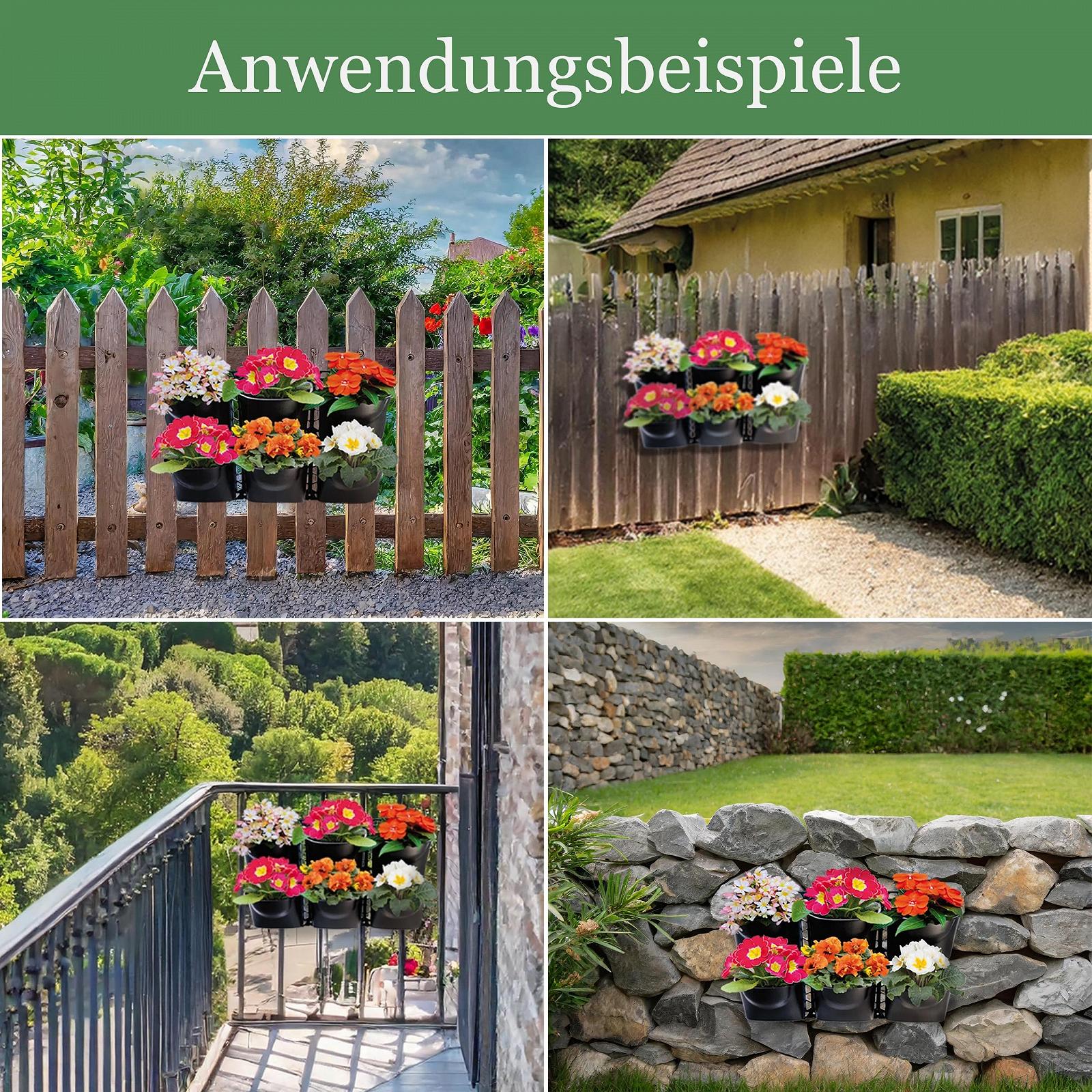 Вертикальні горщики для рослин сумки з 6 кишенями та рамою з системою поливу та кріпленням, фото №9