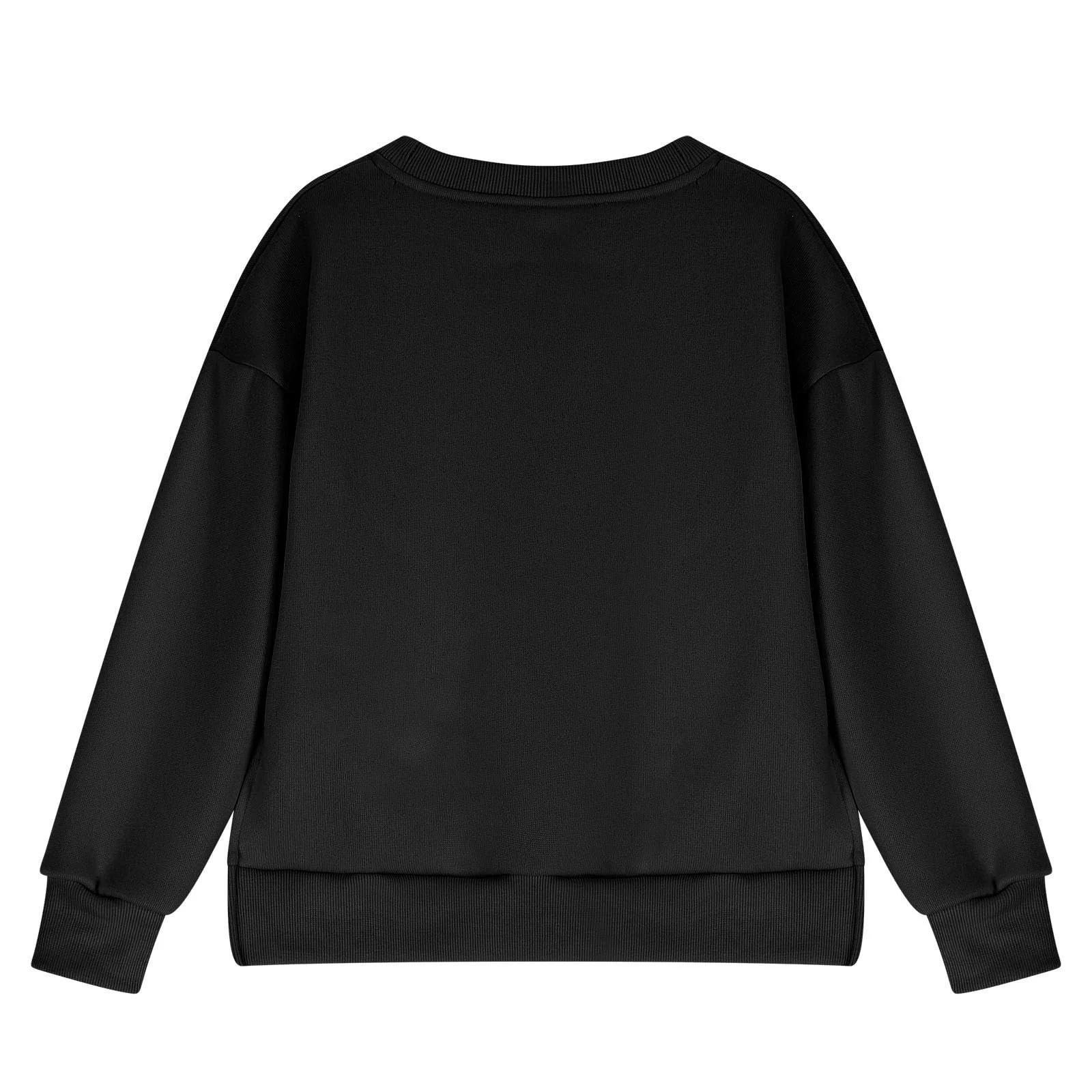 Пуловер Однотонный Свитшот для Девочки Круглый вырез Топы Короткая Детская одежда Милая Толстовка с длинными рукавами Мягкий Удобный Пуловер с длинными рукавами Свободная одежда, фото №4