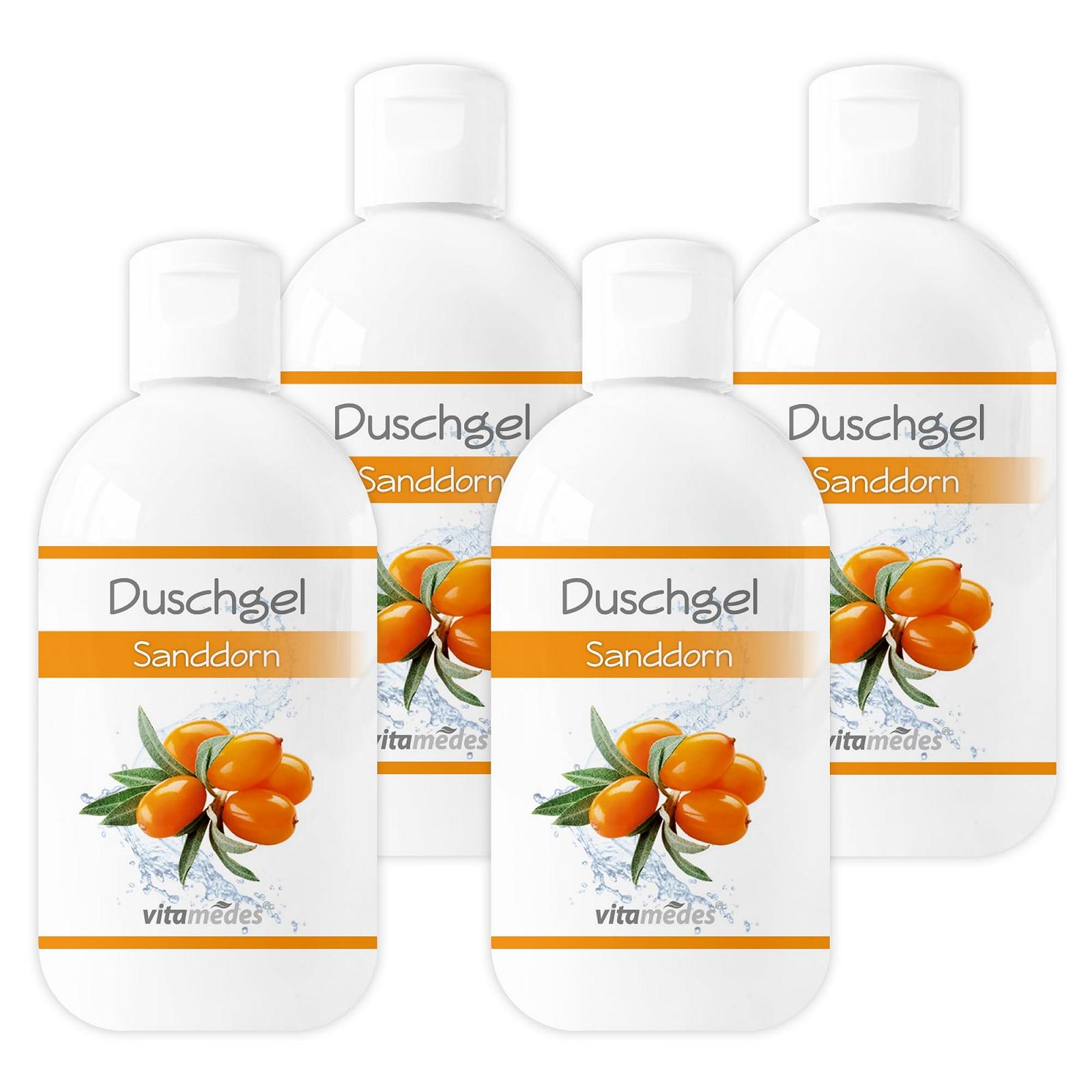 Набір гелів для душу 4 x 250 мл Pomegranate, Aloe Vera, Ocean Breeze, Lime Mint Vegan (Sea Buckthorn), фото №1