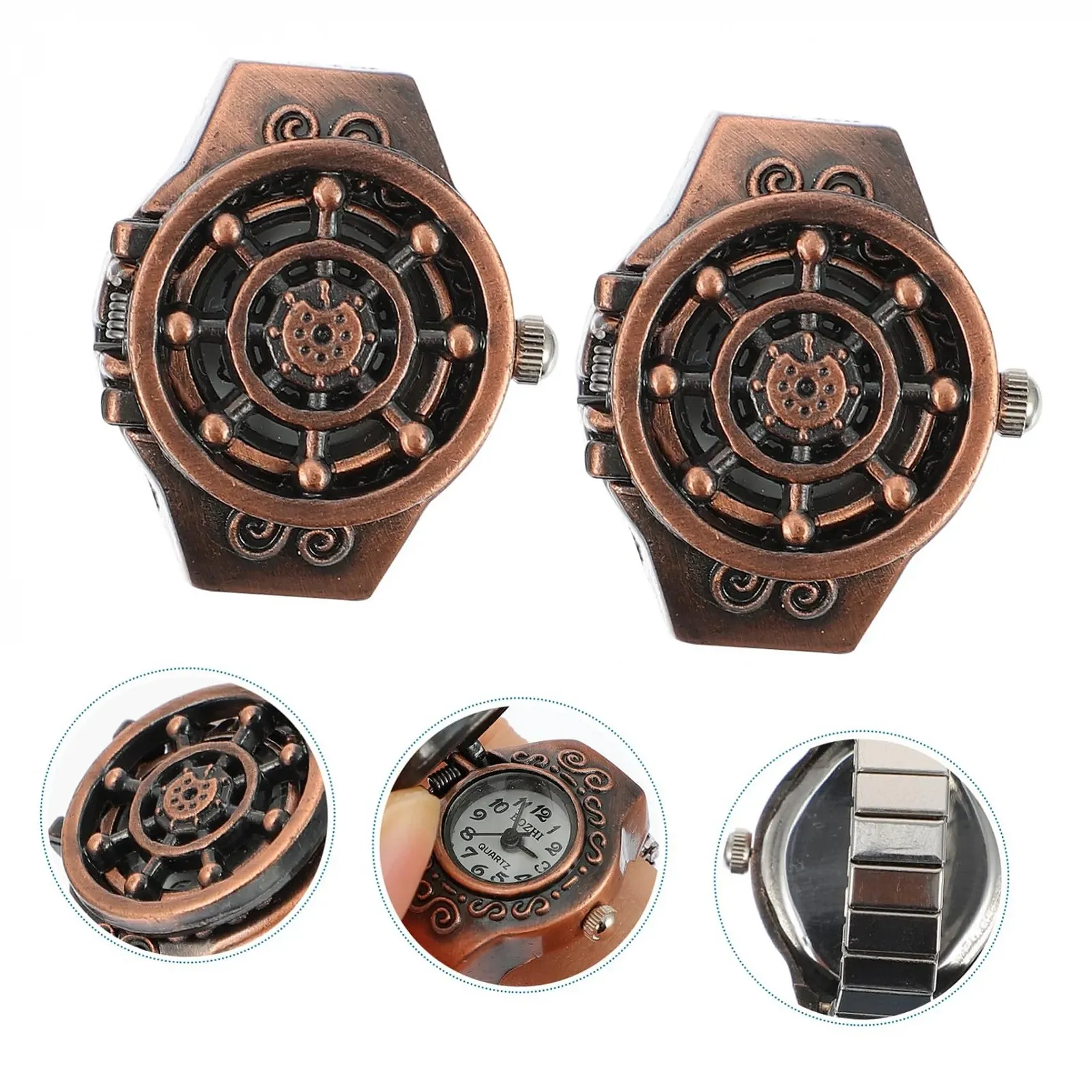 Кольцо-часы LIFKOME 2 шт. Мужской, цифровой, антикоррозийный, из цинкового сплава, с головой призрака, кофейный, фото №8 Кольцо-часы LIFKOME 2 шт. Мужской, цифровой, антикоррозийный, из цинкового сплава, с головой призрака, кофейный, фото №8