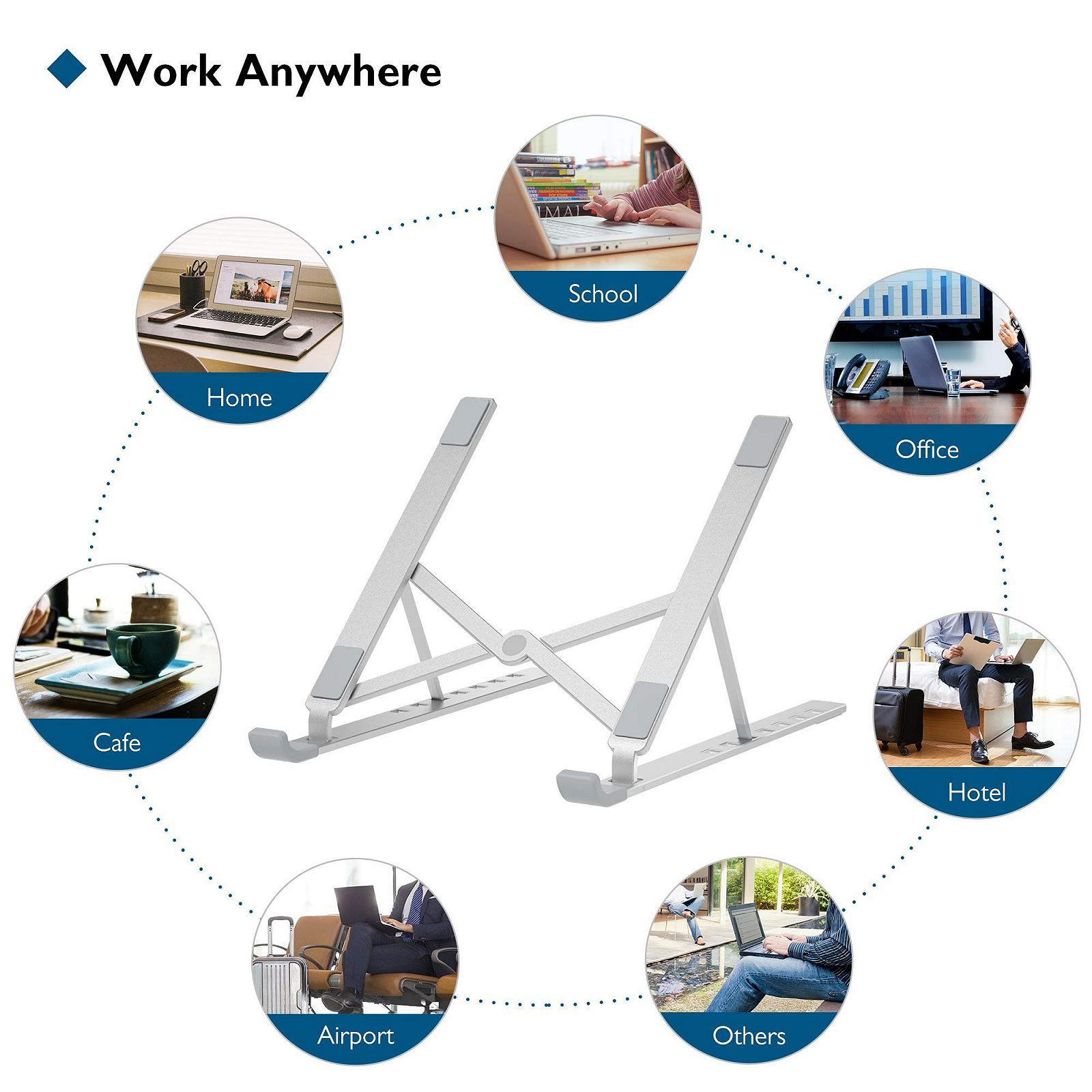 Підставка для ноутбука BONTEC алюмінієва багатокутна регульована 7-рівнева сумісна з усіма ноутбуками (до 17,3 дюймів), фото №7