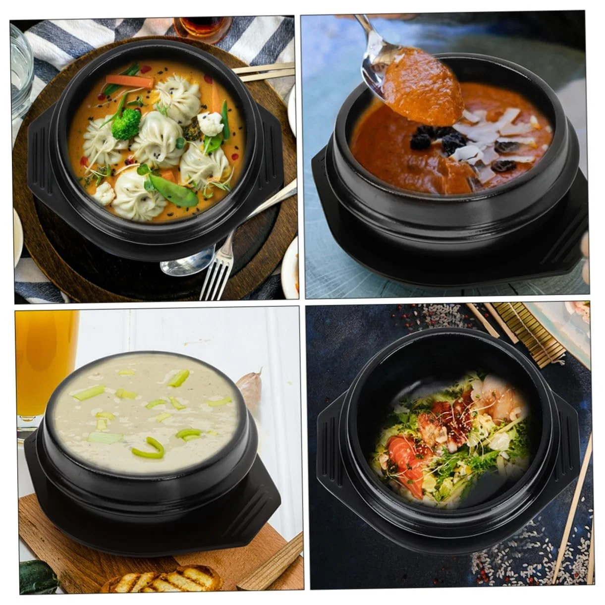 Керамическая кастрюля с подносом жаростойкая, фото №4