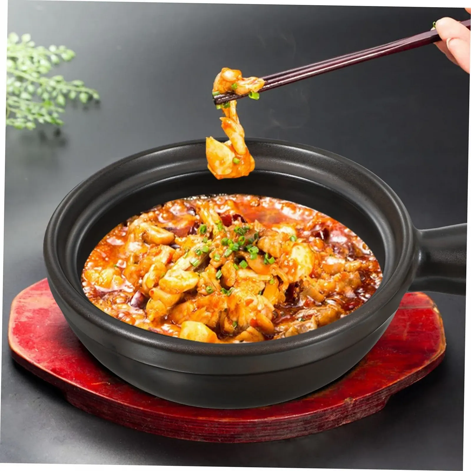 Кастрюля керамическая с крышкой устойчивая к царапинам с одной ручкой, фото №6