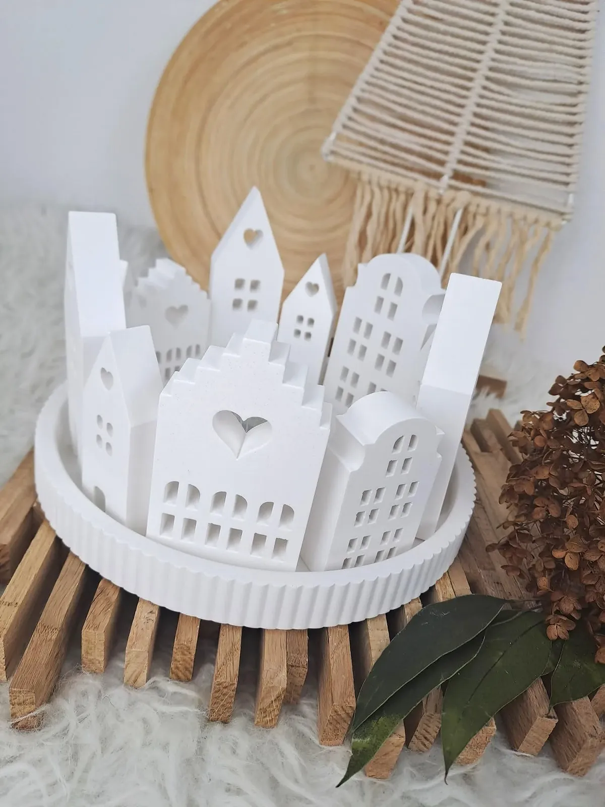 Декоративная тарелка City of Lights Raysin I House Ring I Light Houses I Light Wreath I Gift Set, фото №2