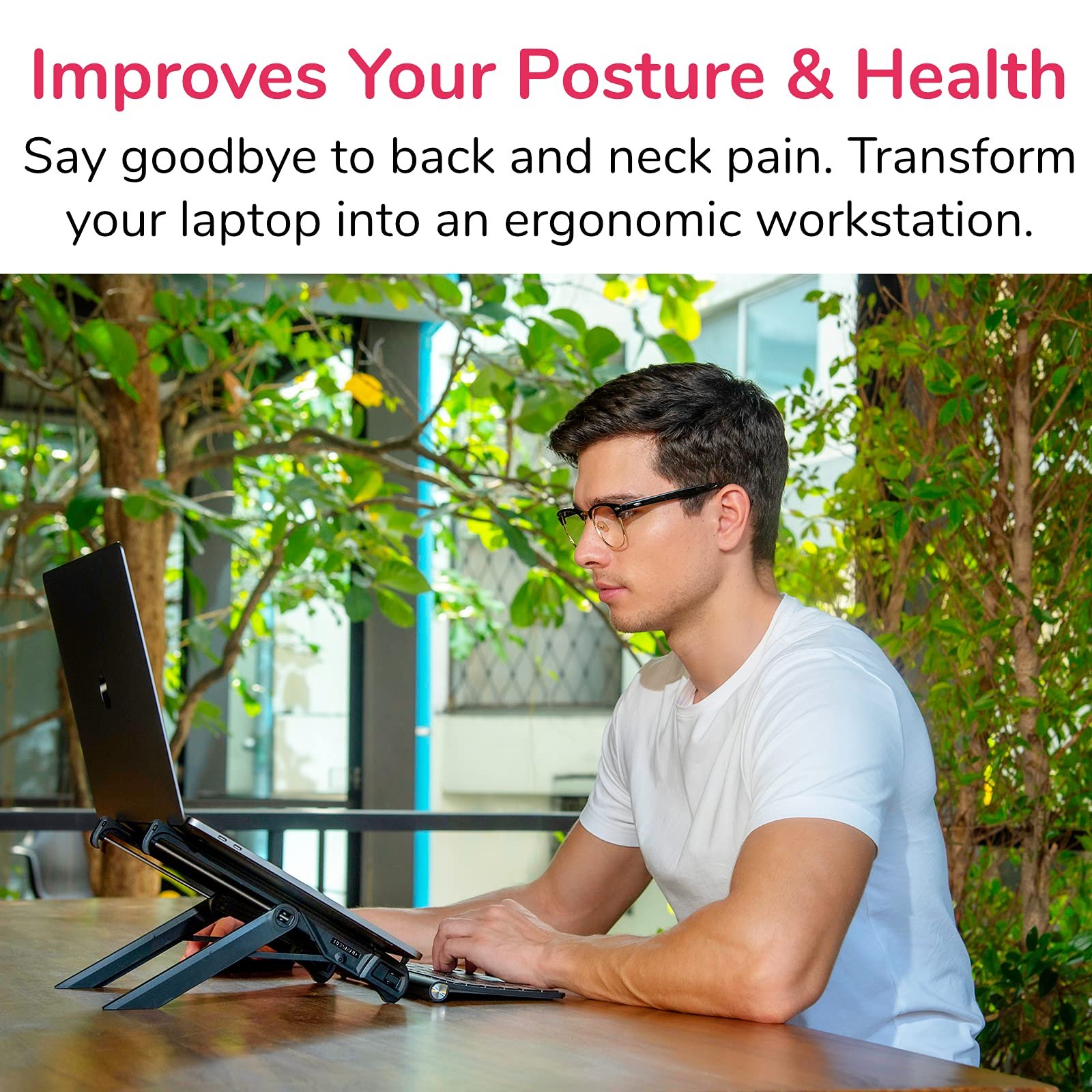 Підставка для ноутбука NEXSTAND K7 Lite 2019 Складаний ергономічний дизайн для ноутбуків (10-18,4 дюймів) і планшетів, фото №2 Підставка для ноутбука NEXSTAND K7 Lite 2019 Складаний ергономічний дизайн для ноутбуків (10-18,4 дюймів) і планшетів, фото №2