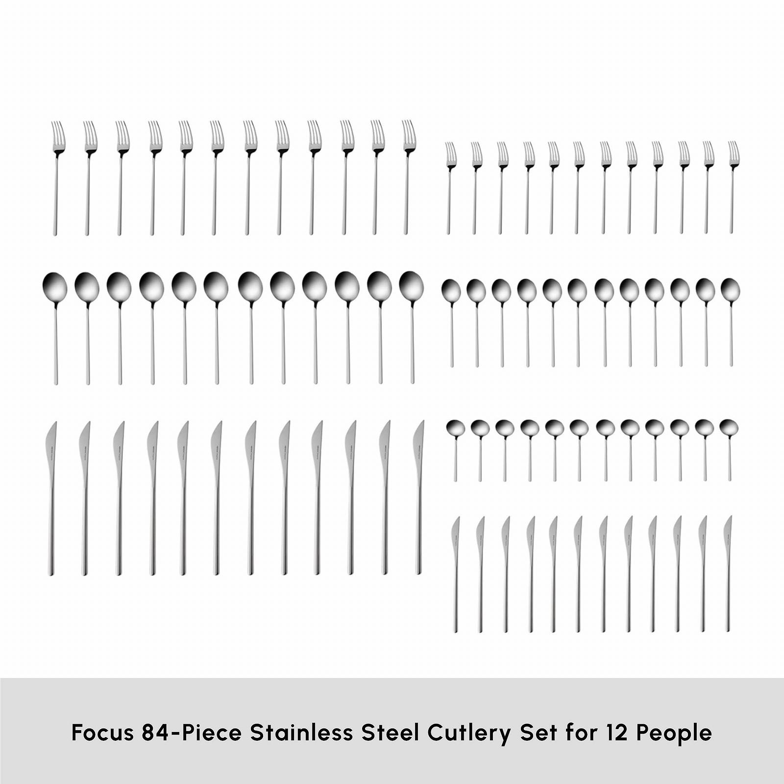 Набор столовых приборов на 12 персон Karaca Focus Elegance 84 предмета, фото №2 Набор столовых приборов на 12 персон Karaca Focus Elegance 84 предмета, фото №2